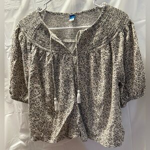 Old Navy Women’s Medium Floral Short Sleeve Top Shirt Medium